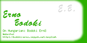 erno bodoki business card