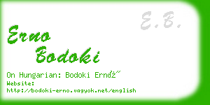 erno bodoki business card